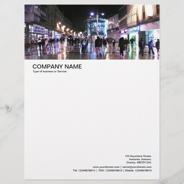 Large Picture Header - City Street in the Rain Letterhead (Front)