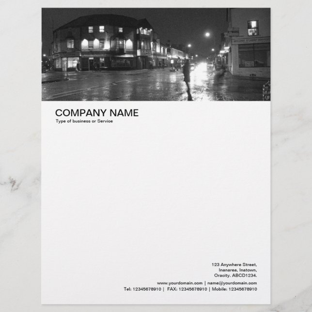 Large Picture Header - City Street in the Rain Letterhead (Front)