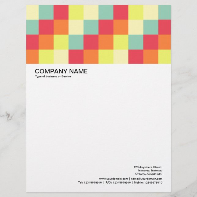 Large Picture Header - Color Squares 010 Letterhead (Front)
