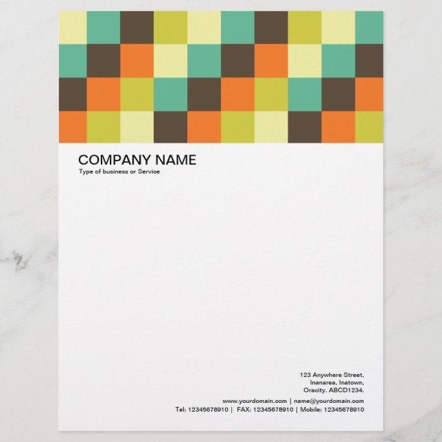 Large Picture Header - Color Squares 014 Letterhead (Front)
