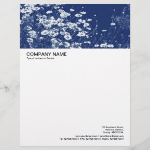 Large Picture Header - Daisies - Cyanotype Letterhead