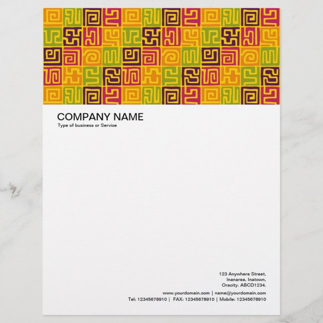 Large Picture Header - Kuba Pattern Colors Letterhead (Front)