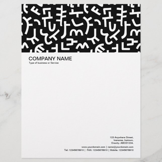 Large Picture Header - Kuba Pattern Shapes 02 Letterhead (Front)