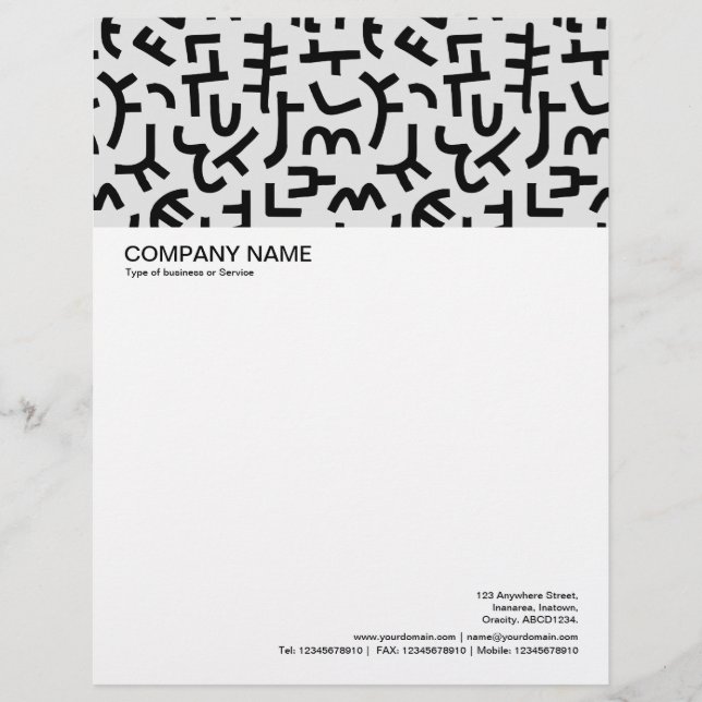 Large Picture Header - Kuba Pattern Shapes Letterhead (Front)