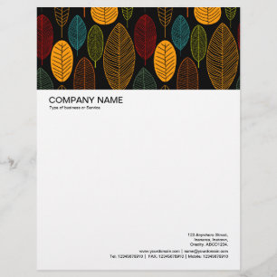 Large Picture Header - Leaf Pattern - Colors Letterhead