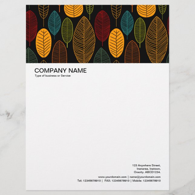 Large Picture Header - Leaf Pattern - Colors Letterhead (Front)