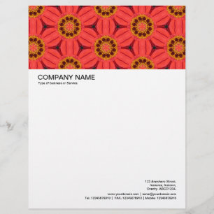 Large Picture Header - Red Geometric Flowers Letterhead
