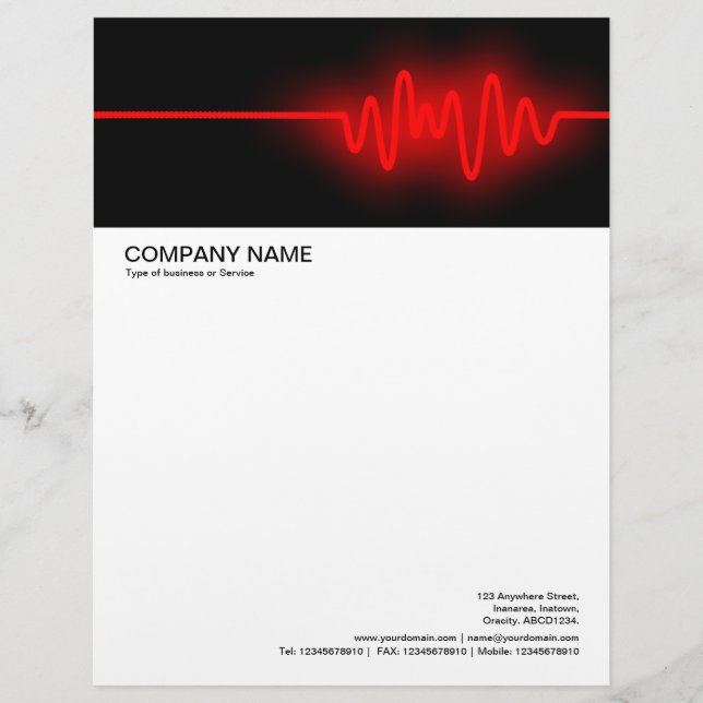 Large Picture Header - Sound Wave - Red Letterhead (Front)