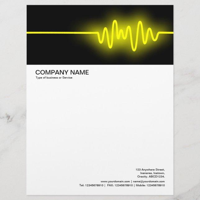 Large Picture Header - Sound Wave - Yellow Letterhead (Front)
