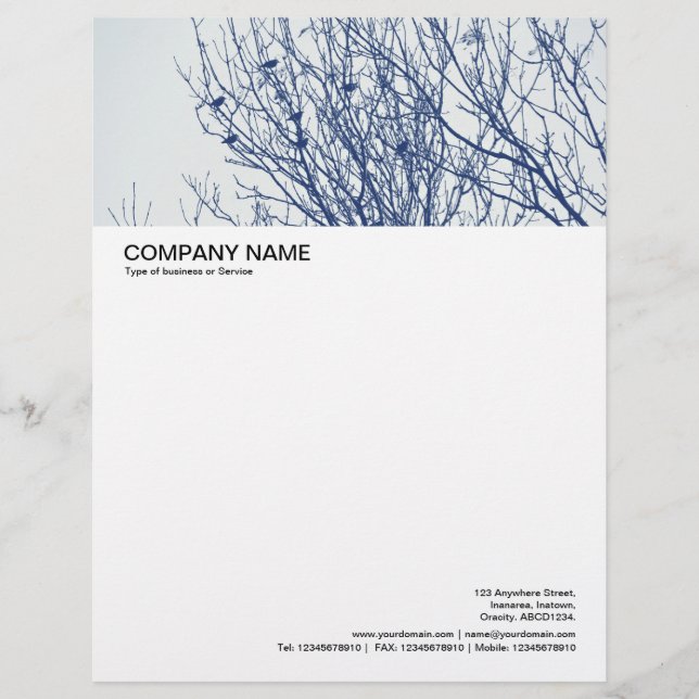 Large Picture Header - Starlings in a Tree Letterhead (Front)