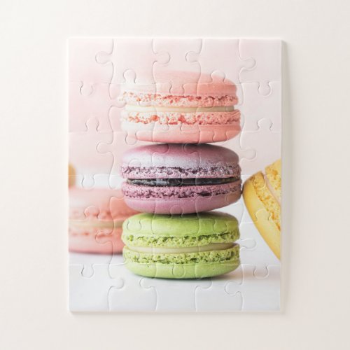 Large Piece French Pastel Macarons Jigsaw Puzzle