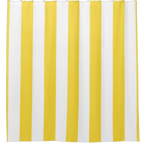 Large pineapple Yellow White Vertical Stripes 2 Shower Curtain
