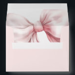 Large Pink Bow Return Address Envelope<br><div class="desc">Simple and beautifully feminine,  this envelope in pastel blush pink has a large pink bow on the inside flap. The back flap has a text template to personalize with your return address. These envelopes are a great choice for mailing invitations,  letters and other correspondence with a feminine look.</div>