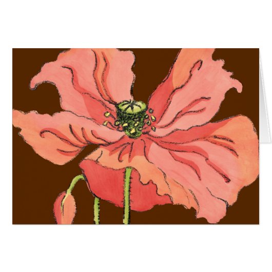 Large Pink Flower with Deep Red Background Cards (Front Horizontal)
