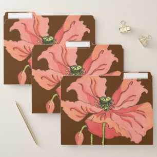 Large Pink Flower with Deep Red Background File Folder