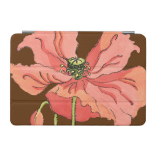 Large Pink Flower with Deep Red Background iPad Mini Cover