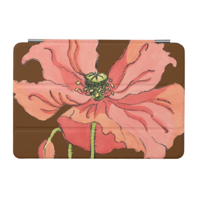 Large Pink Flower with Deep Red Background iPad Mini Cover (Horizontal)