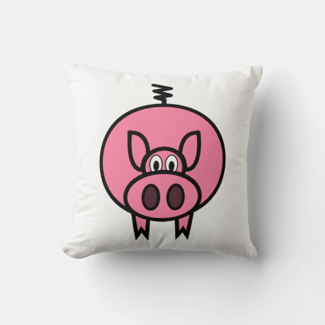 Large Pink Pig Pillow (Front)