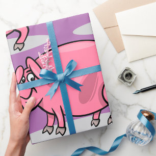 Large Pink Pig Wrapping Paper