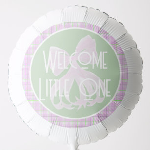 Large Pink plaid an Coquette pink Bow Balloon