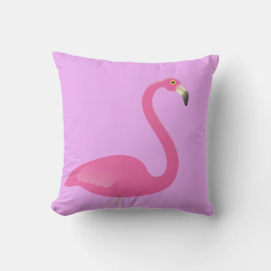 Large Pink & Purple Flamingo Outdoor Pillow