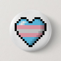 Large Pixel Heart Design in Transgender Pride Flag