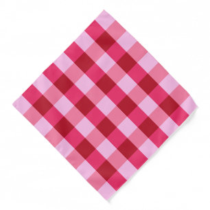 Large Plaid in Strawberry Pink and Red Bandana