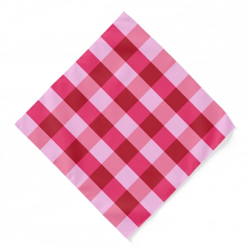 Large Plaid in Strawberry Pink and Red Bandana