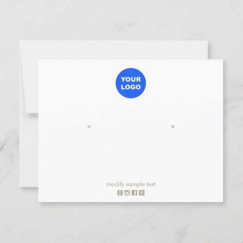 Large Plain  Add Your Logo Earring Display Invitation