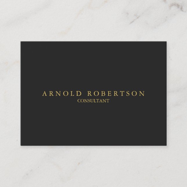 Large Plain Gray Gold Professional Business Card (Front)