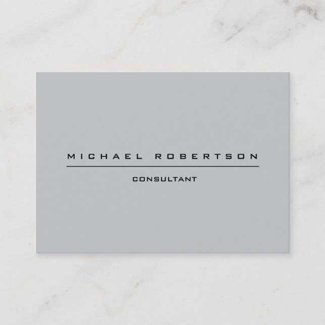 Large Plain Unique Special Grey Business Card (Front)