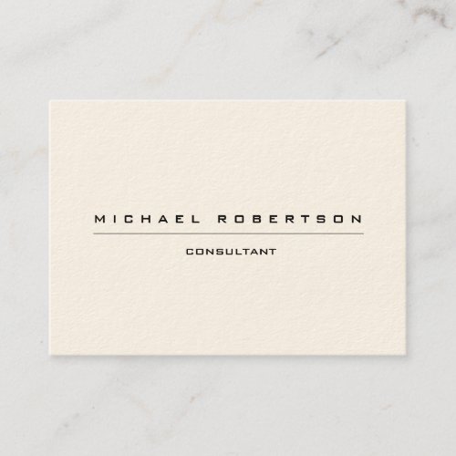 Large Plain Unique Special Signature Cream Business Card