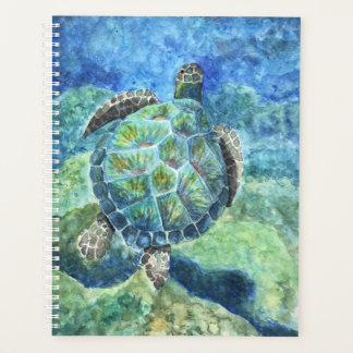 Large Planner Watercolor Sea Turtle #2