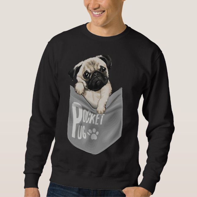 large pocket pug dog cute animal Classic T-Shirt 5 Sweatshirt (Front)