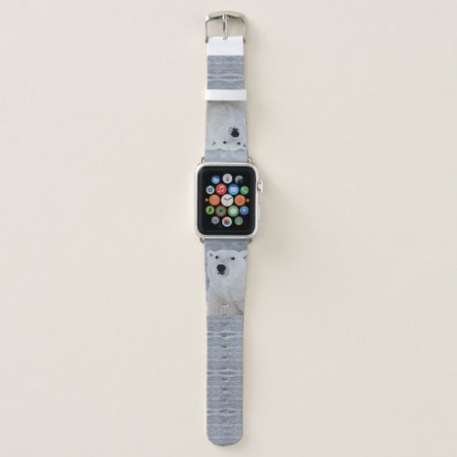 Large Polar Bear in the Water Apple Watch Band