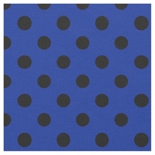 Large Polka Dots - Black on Imperial Blue Fabric