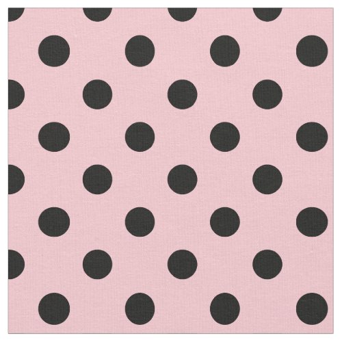 Large Polka Dots _ Black on Pink Fabric