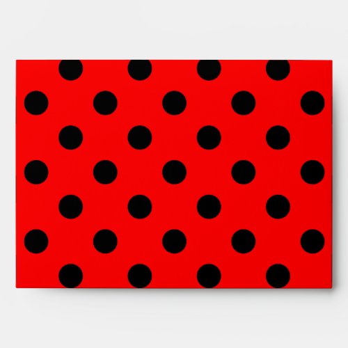 Large Polka Dots _ Black on Red Envelope