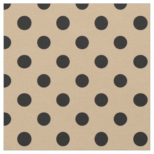 Large Polka Dots _ Black on Tan Fabric