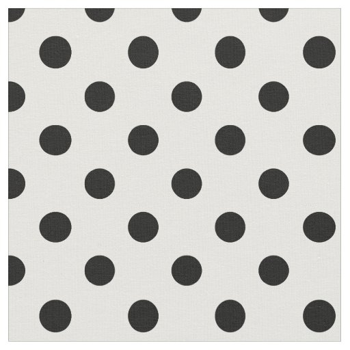 Large Polka Dots - Black on White Fabric