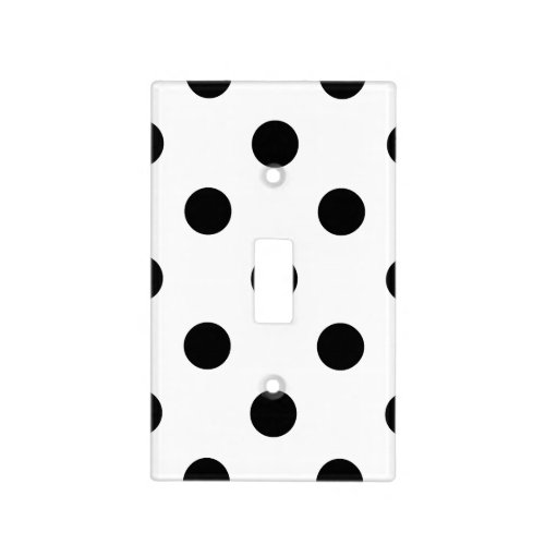 Large Polka Dots _ Black on White Light Switch Cover