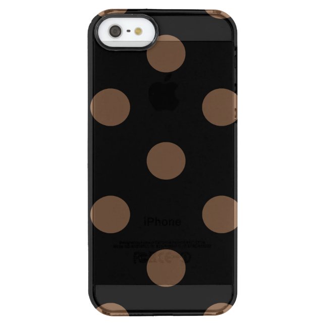 Large Polka Dots - Coffee on Black Uncommon iPhone Case (Back)