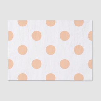 Large Polka Dots - Deep Peach on White Tissue Paper