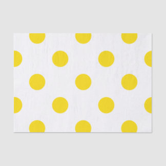 Large Polka Dots - Golden Yellow on White Tissue Paper