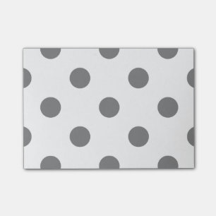 Large Polka Dots - Gray on White Post-it Notes