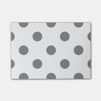 Large Polka Dots - Gray on White Post-it Notes