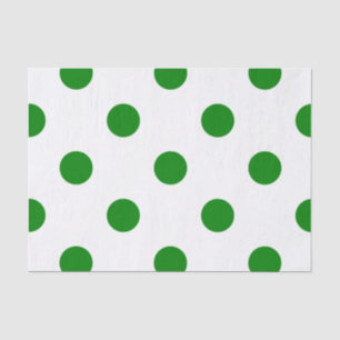 Large Polka Dots - Green on White Tissue Paper