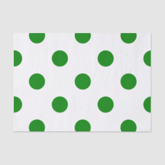 Large Polka Dots - Green on White Tissue Paper