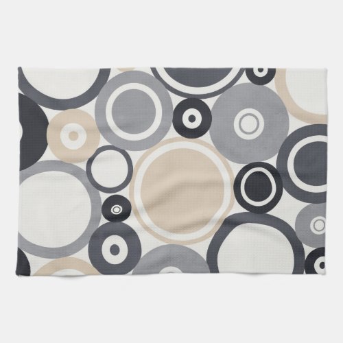 Large polka dots grey and brown Kitchen Towel