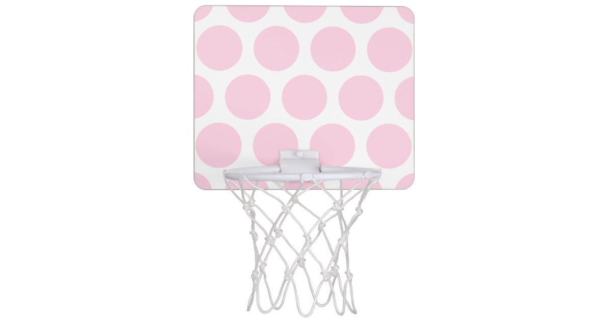 Large Polka Dots Pattern Baby Pink Mini Basketball Hoop Zazzle